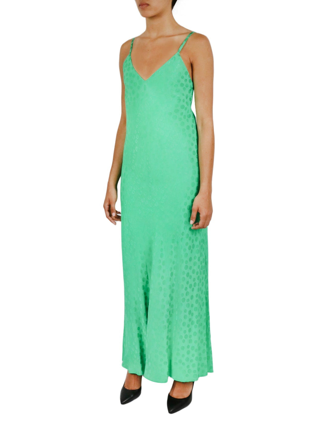 Tonal Patterned Charmeuse Dress