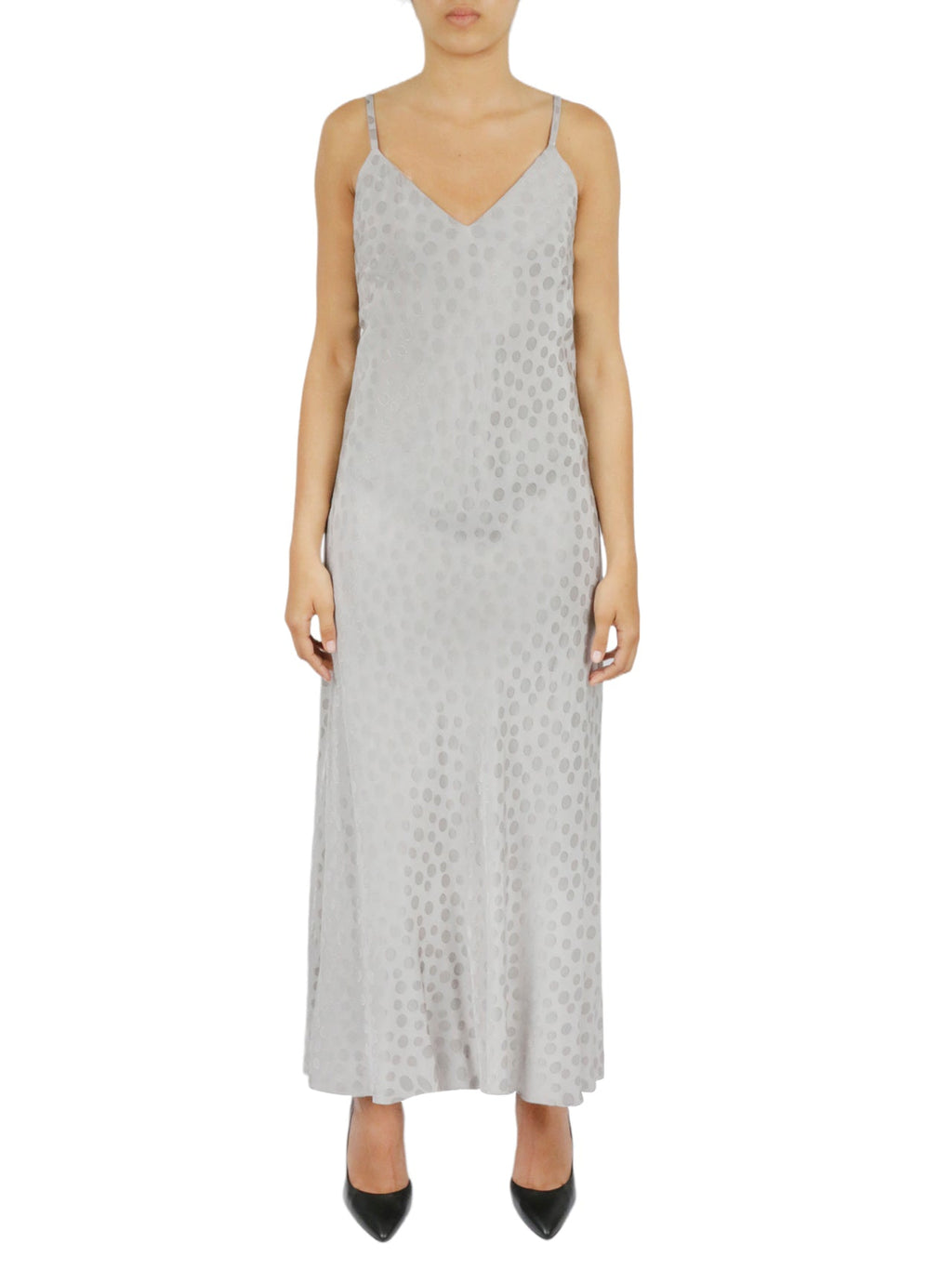 Tonal Patterned Charmeuse Dress