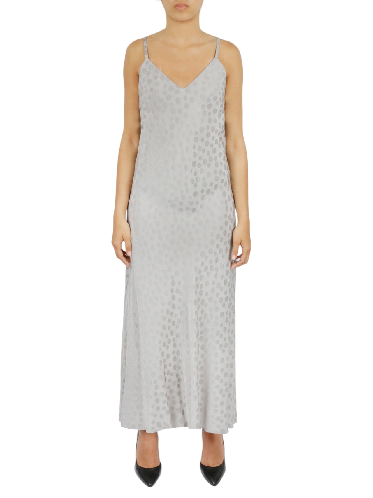 Tonal Patterned Charmeuse Dress