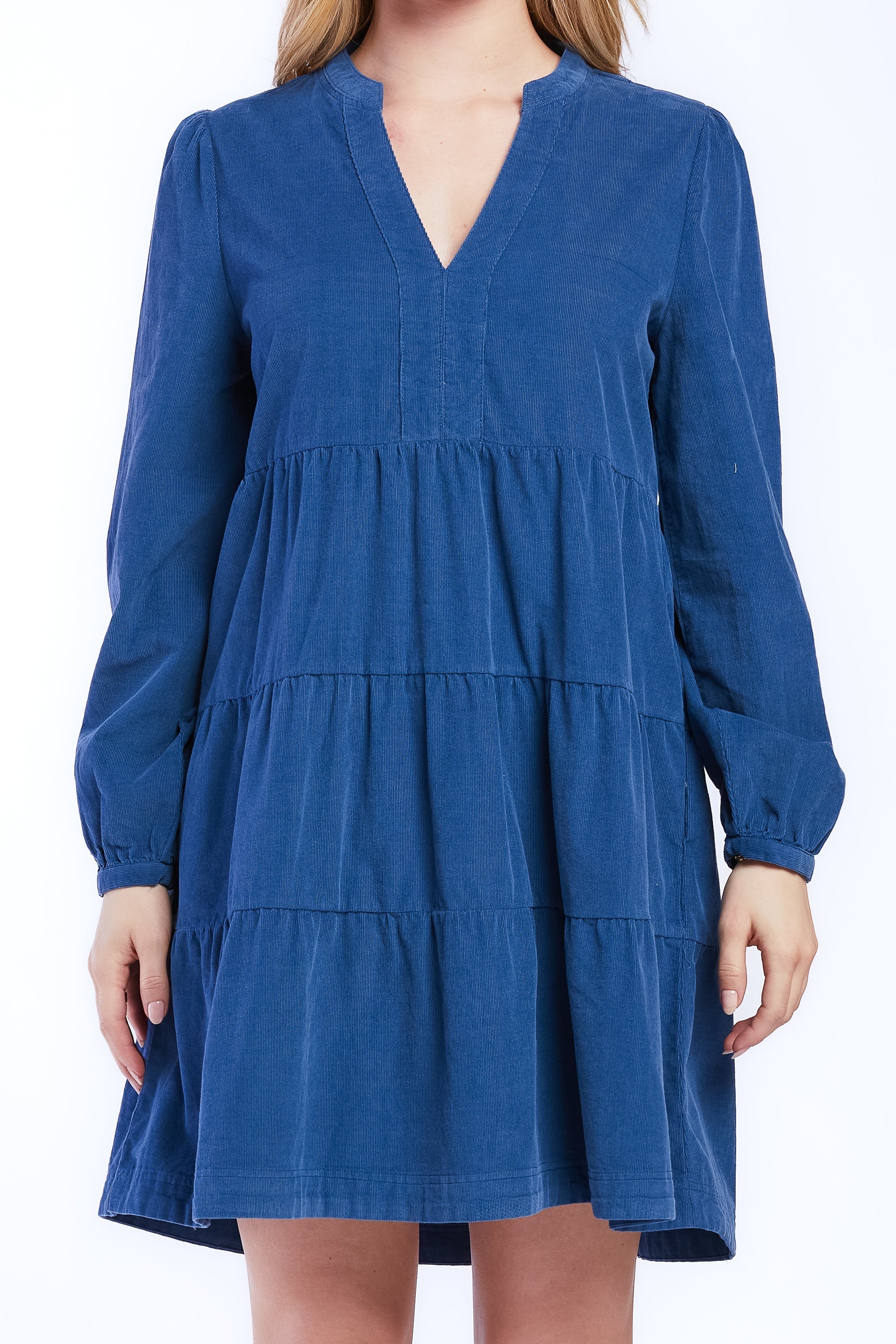 Sherin Long Sleeve Tiered Baby Doll Dress